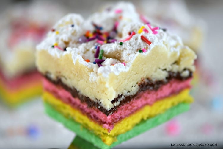 Rainbow Cookie Crumb Cake