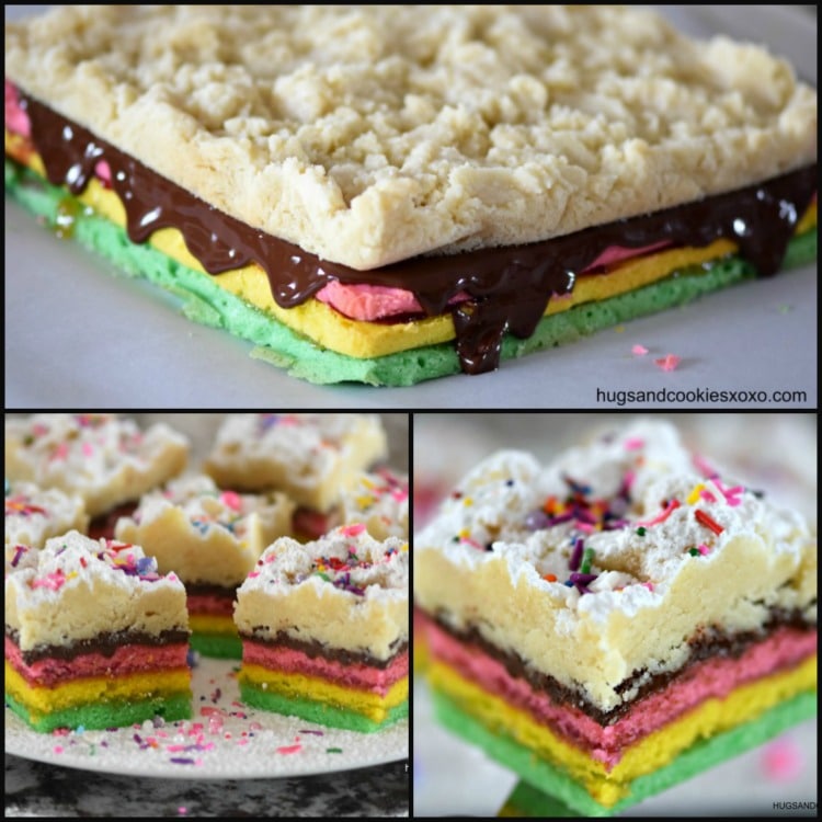 Rainbow Cookie Crumb Cake