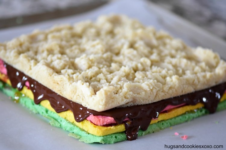 Rainbow Cookie Crumb Cake