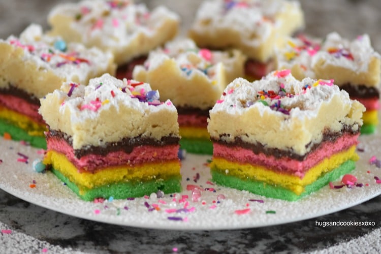 Rainbow Cookie Crumb Cake