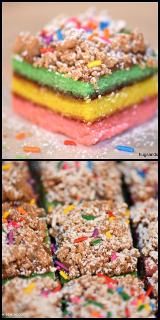 Rainbow Cookie Crumb Cake