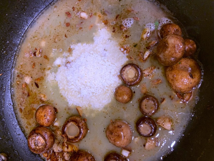 Garlic Butter Chicken Thighs With Cremini Mushrooms