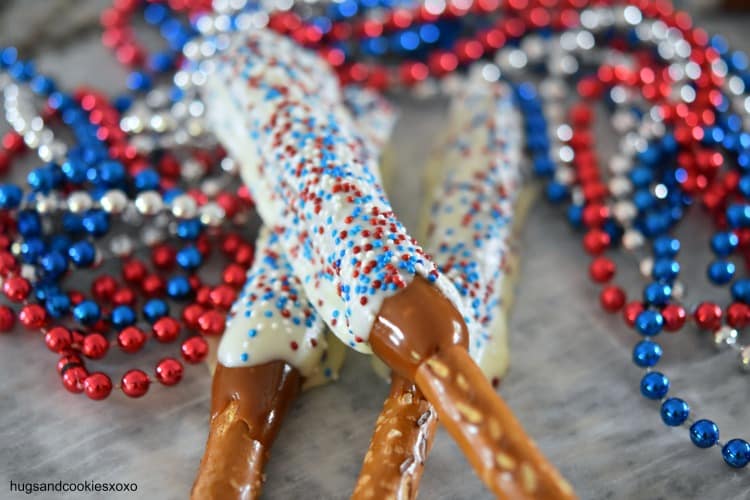 Firecracker Caramel Chocolate Pretzels