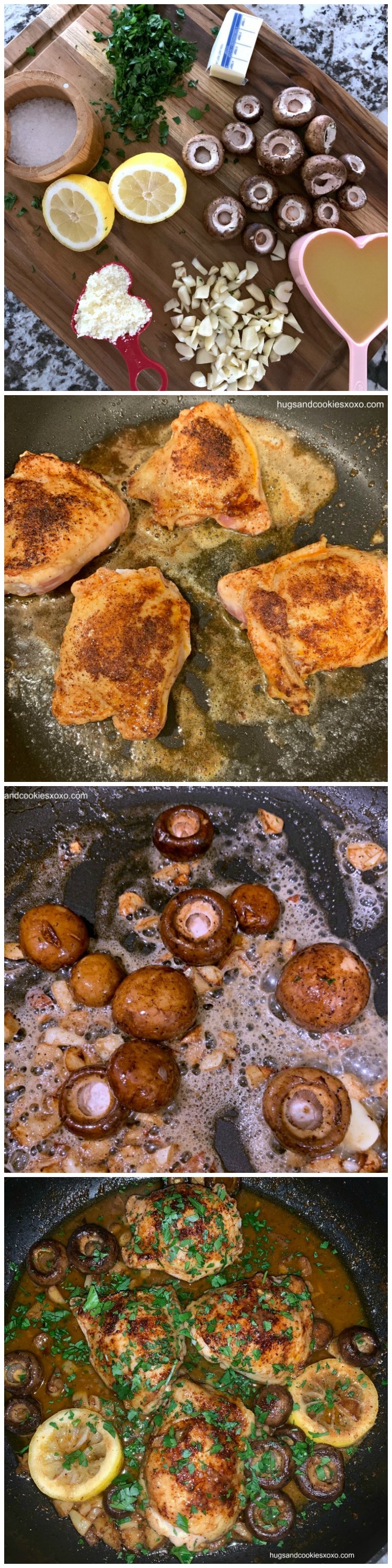 Garlic Butter Chicken Thighs With Cremini Mushrooms