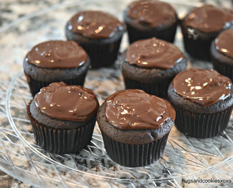 Cream Filled Double Chocolate Cupcakes