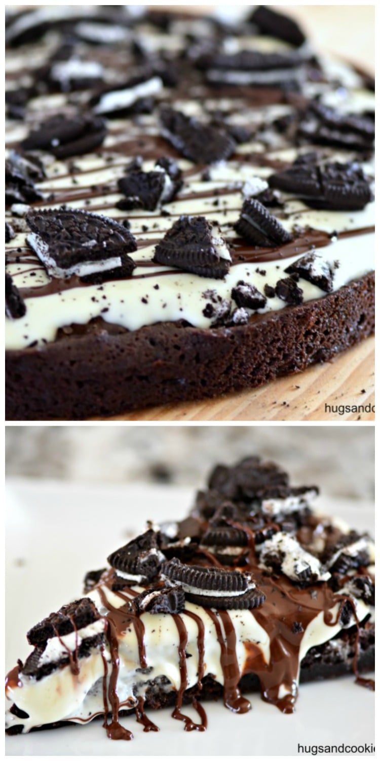 White Chocolate Brownie Pizza