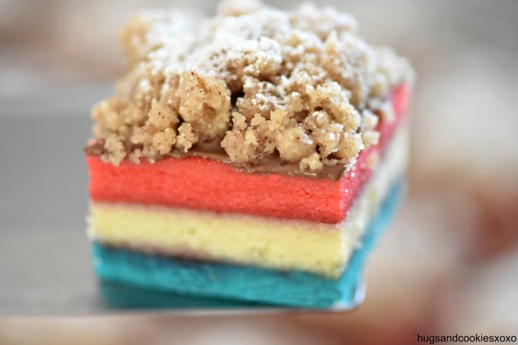 July 4th Rainbow Crumb Cake Cookies