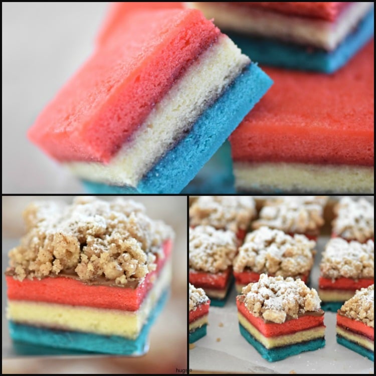 July 4th Rainbow Crumb Cake Cookies