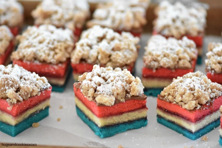 July 4th Rainbow Crumb Cake Cookies