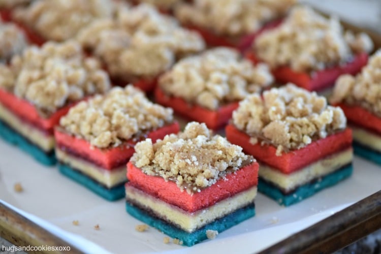 July 4th Rainbow Crumb Cake Cookies