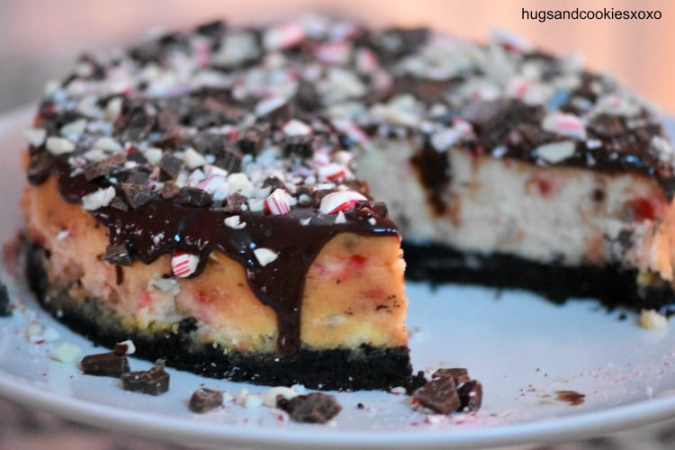 candy cane Christmas cheesecake