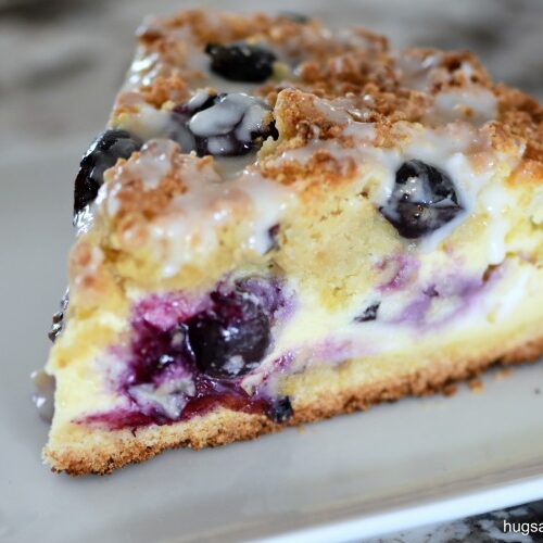 Blueberry Rhubarb Coffee Cake Recipe - LifeMadeDelicious.ca