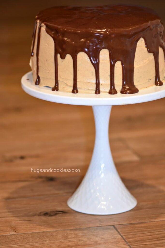 Chocolate Peanut Butter Drip Cake Hugs and Cookies XOXO