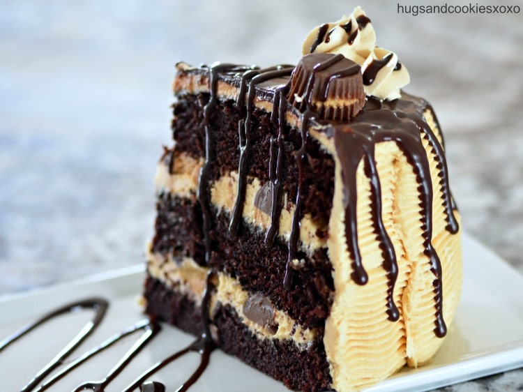 Peanut Butter Chocolate Drip Cake