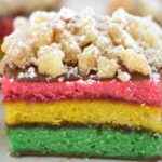 Rainbow Cookie Crumb Cake Bars