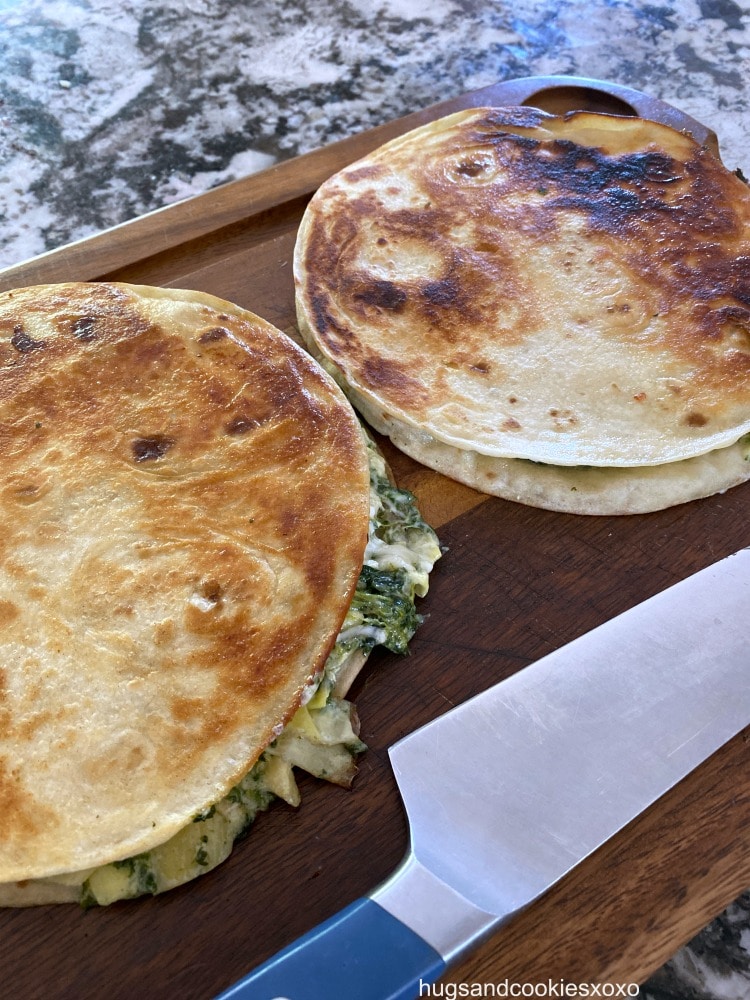 spinach artichoke quesadilla