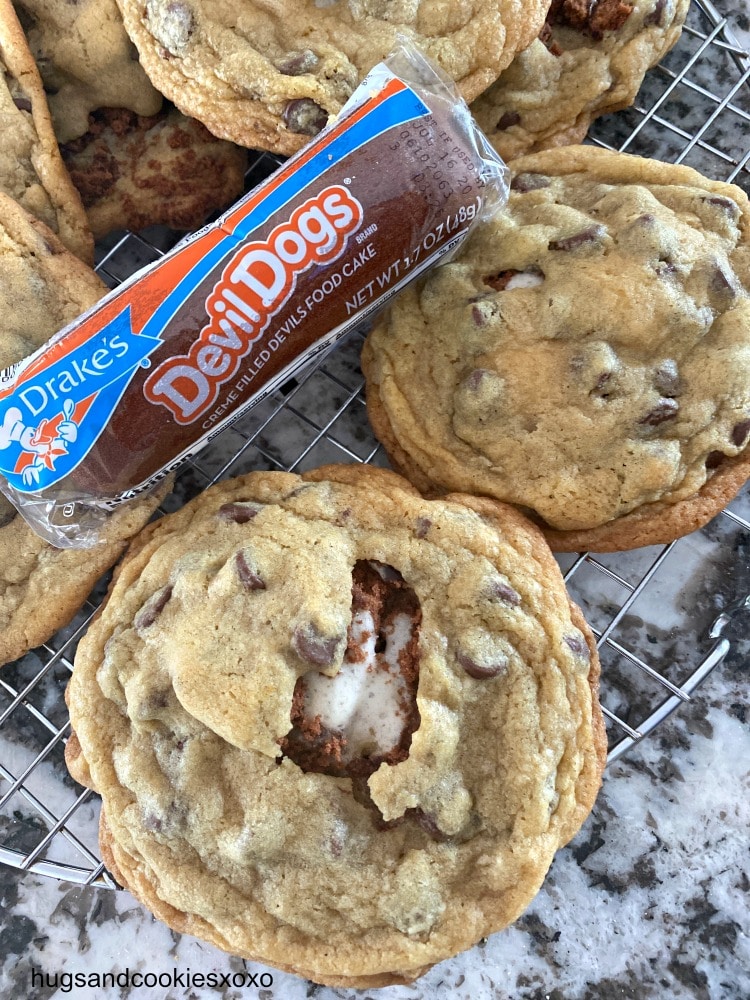 Chocolate Chip Drake's Devil Dog Cookies