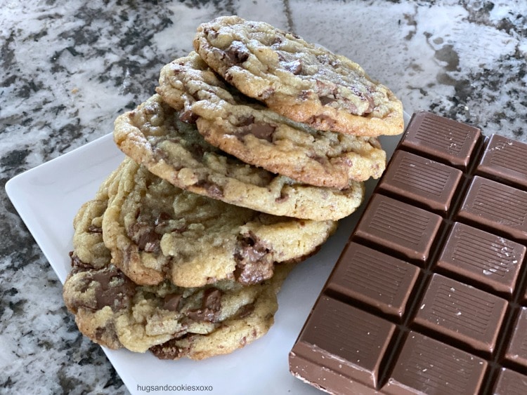 Chocolate chip cookies and milk.