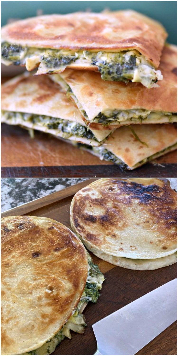 spinach artichoke quesadilla