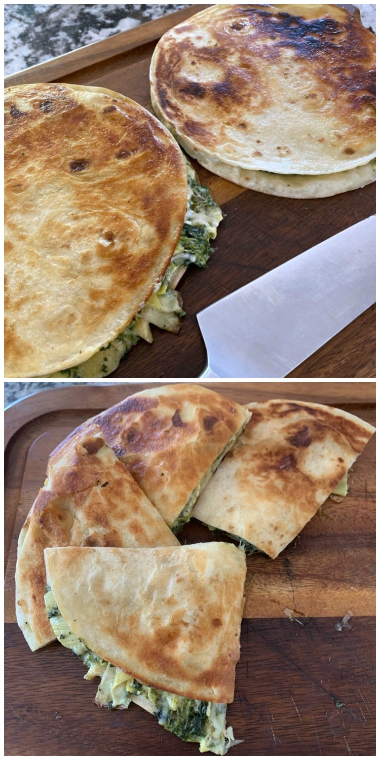 spinach artichoke quesadilla