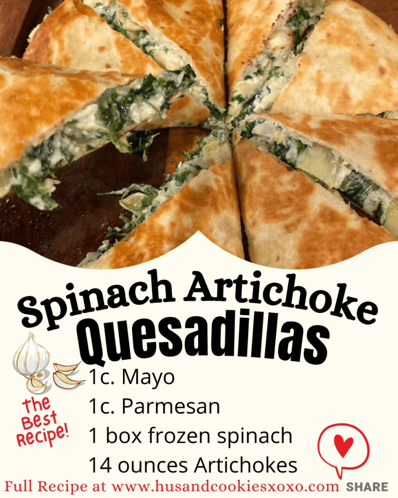 spinach artichoke quesadilla