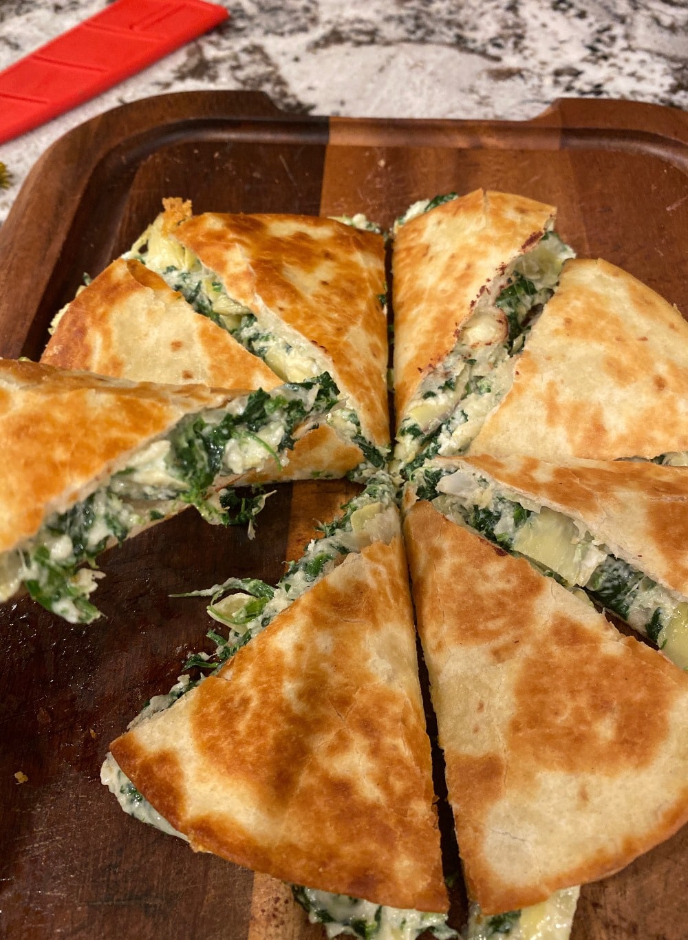 spinach artichoke quesadilla