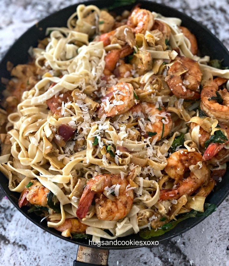 Spinach Artichoke Shrimp with cheese