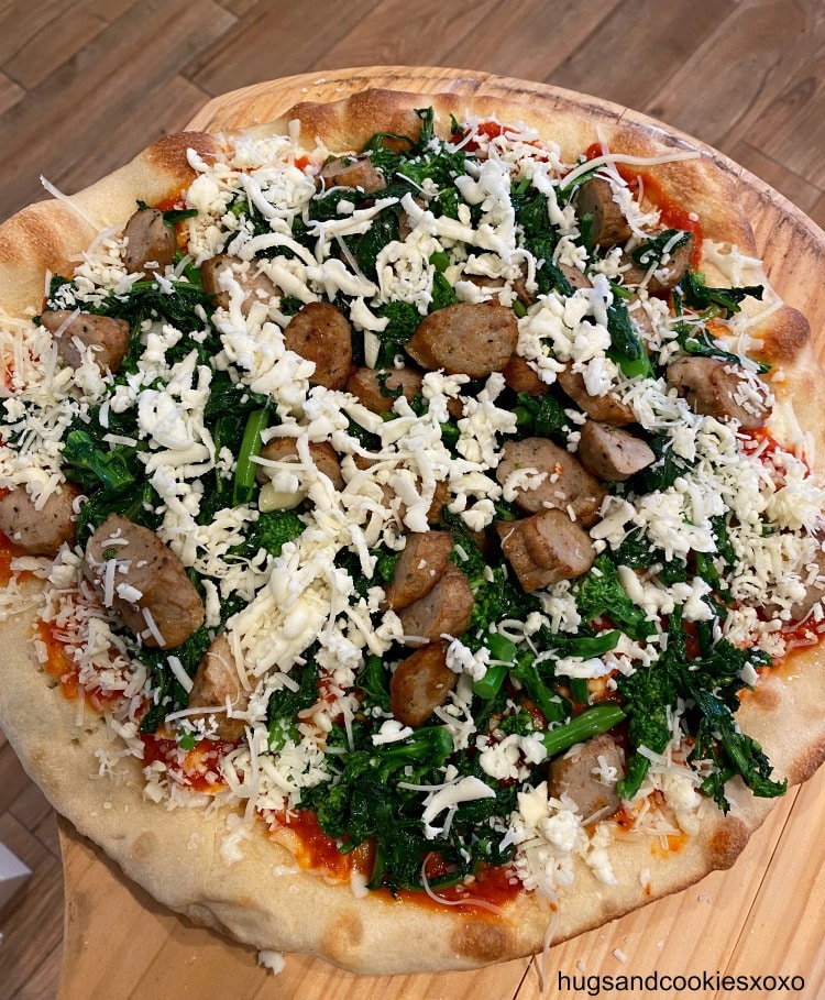 Broccoli Rabe and Sausage Thin Crust Pizza