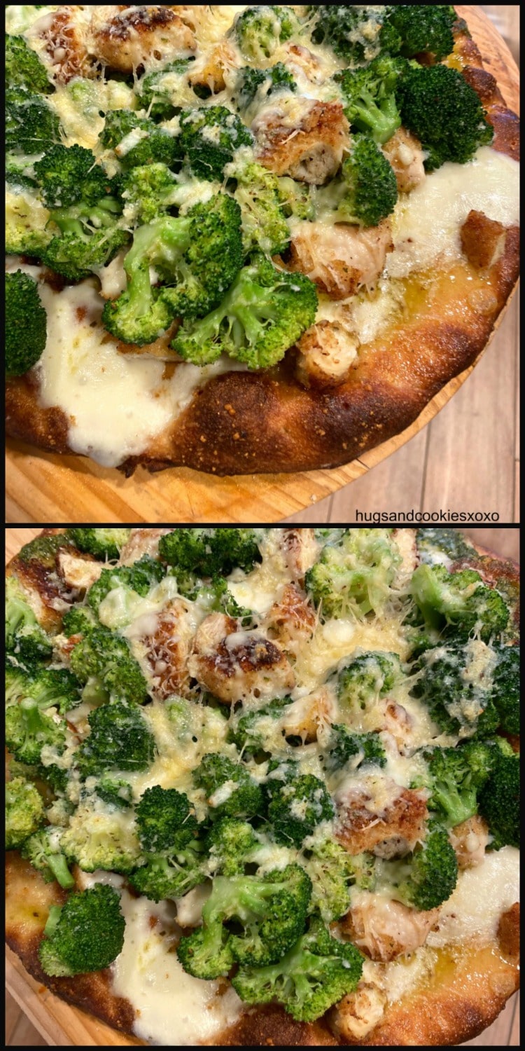 Chicken Cutlet and Broccoli Pizza thin crispy crust