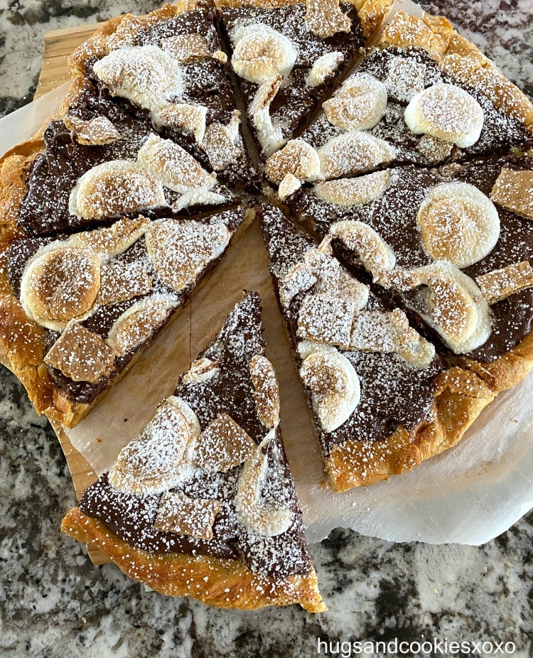 S'mores Pizza with marshmallows