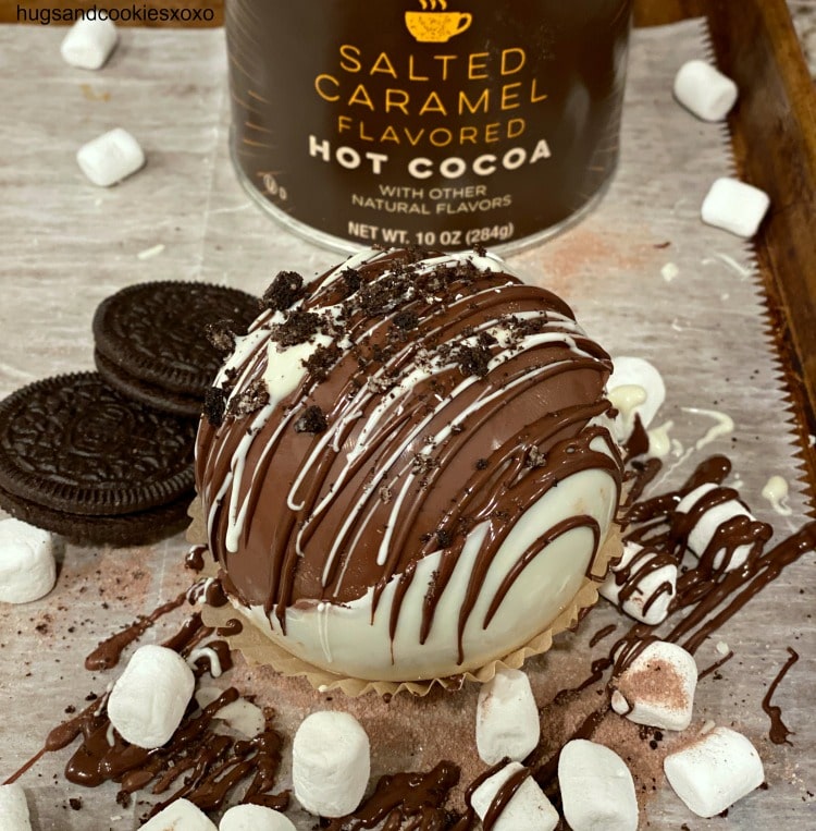 Salted Caramel Oreo Hot Chocolate Bombs