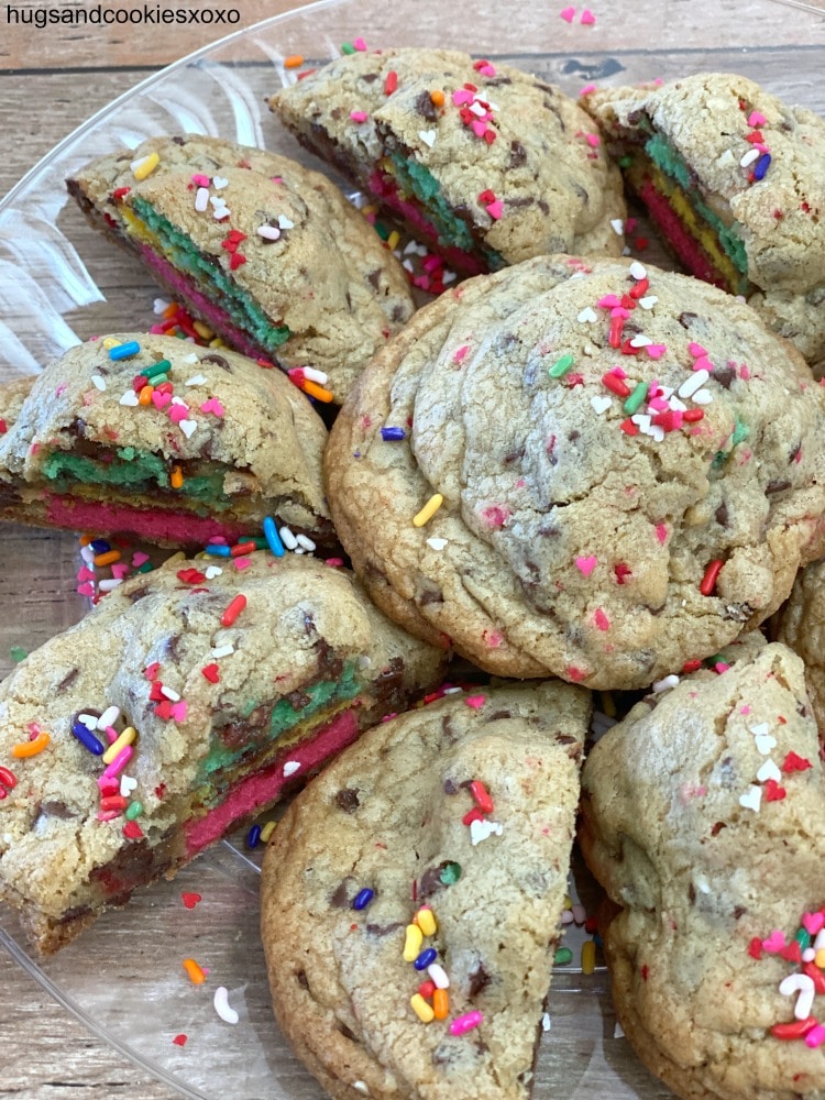 chocolate chip rainbow cookies