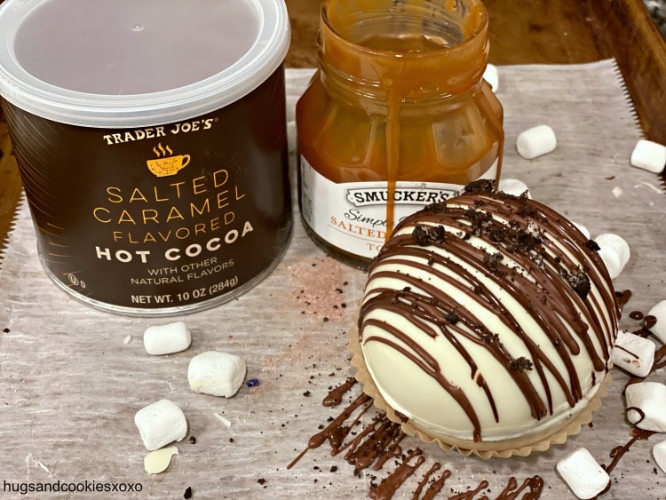 Salted Caramel Oreo Hot Chocolate Bombs Hugs and Cookies