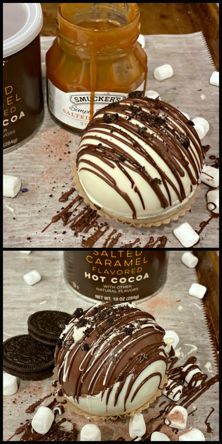 Salted Caramel Oreo Hot Chocolate Bombs