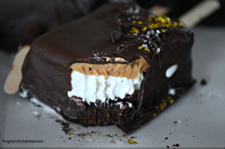 Peanut Butter Brownie Ice Cream Bars