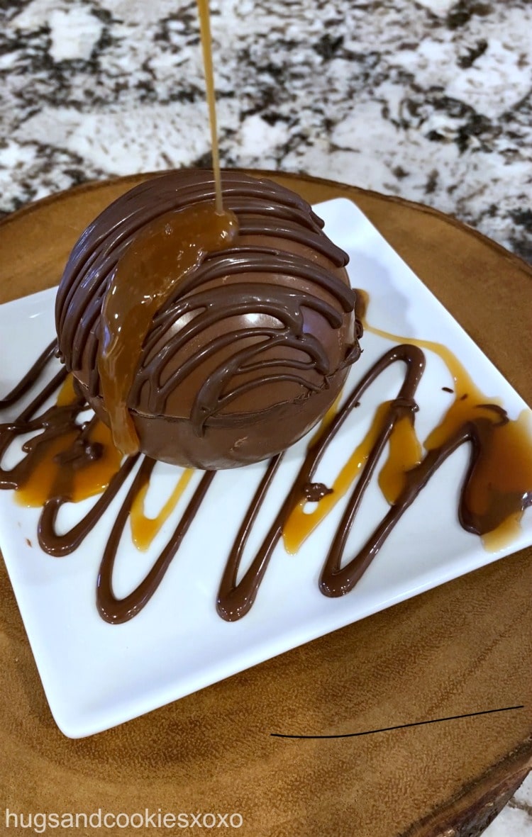 Chocolate Mousse Bombs With Hot Caramel
