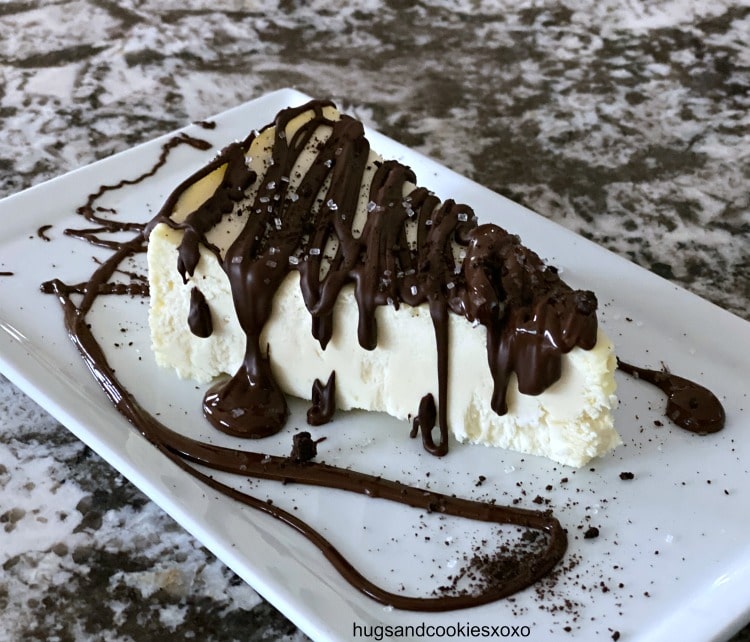 Frozen Cheesecake with Hot Chocolate