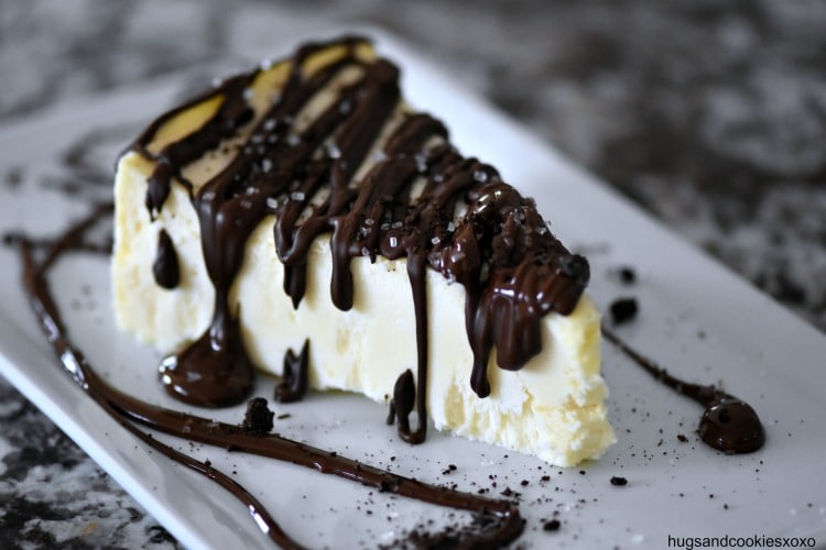 Frozen Cheesecake with Hot Chocolate