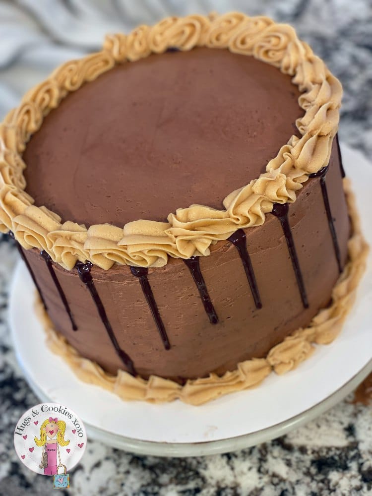 Triple Layer Chocolate Peanut Butter Cake