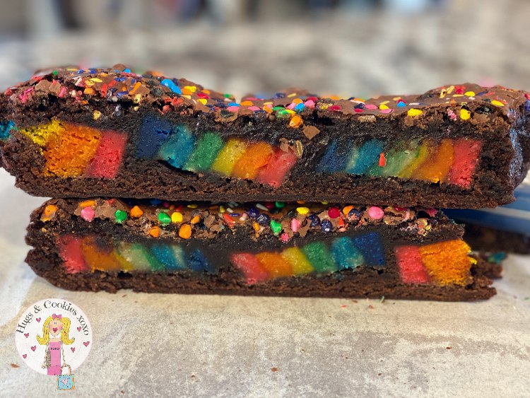 Rainbow Cake Brownies