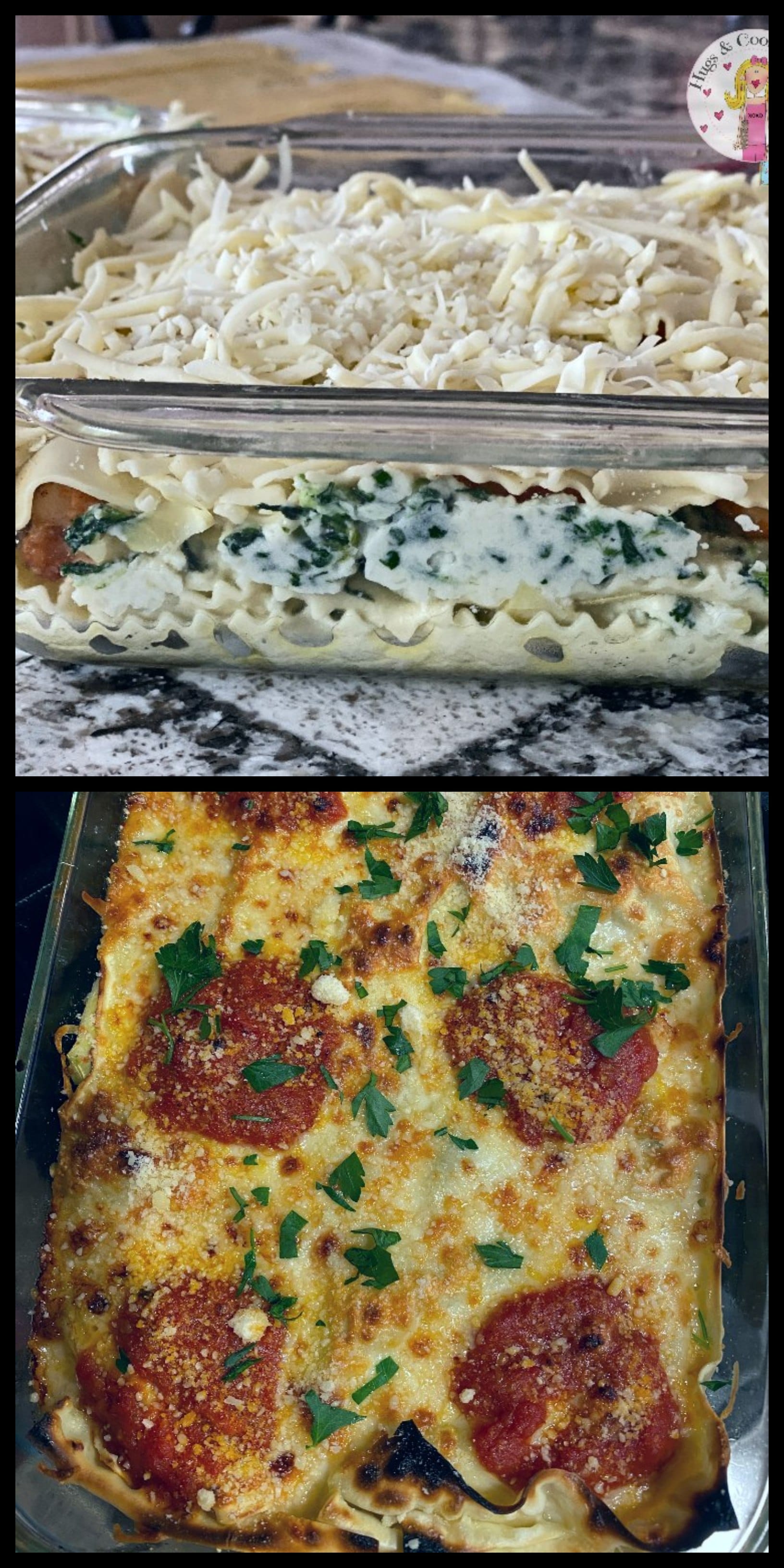 Spinach Artichoke Lasagna Hugs and Cookies XOXO