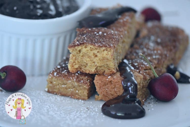 Churro French Toast Sticks with Melted Chocolate