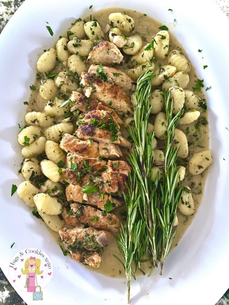 Chicken in Spinach Cream Sauce with Gnocchi