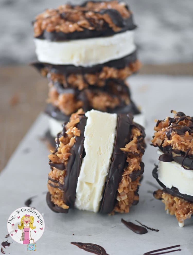 Samoa Ice Cream Sandwiches