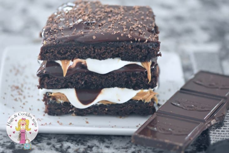 Peanut Butter and Marshmallow Brownie Lasagna