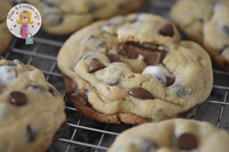 Jumbo S'mores Stuffed Cookies