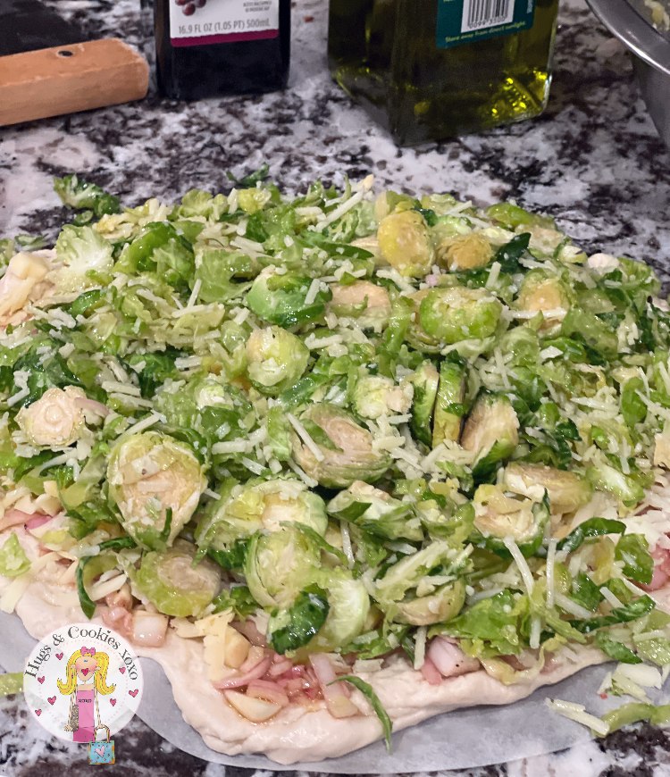 Shrimp and Bacon Brussels Pizza