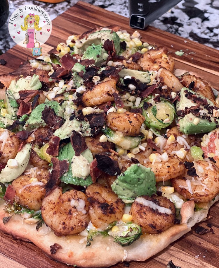 Shrimp and Bacon Brussels Pizza