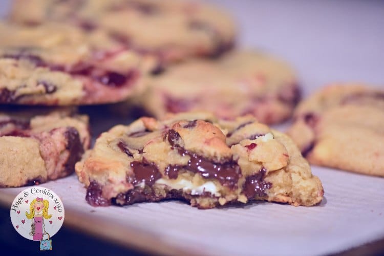 Raspberry Double Chipper Cookies