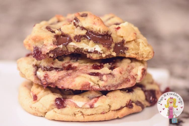 Raspberry Double Chipper Cookies